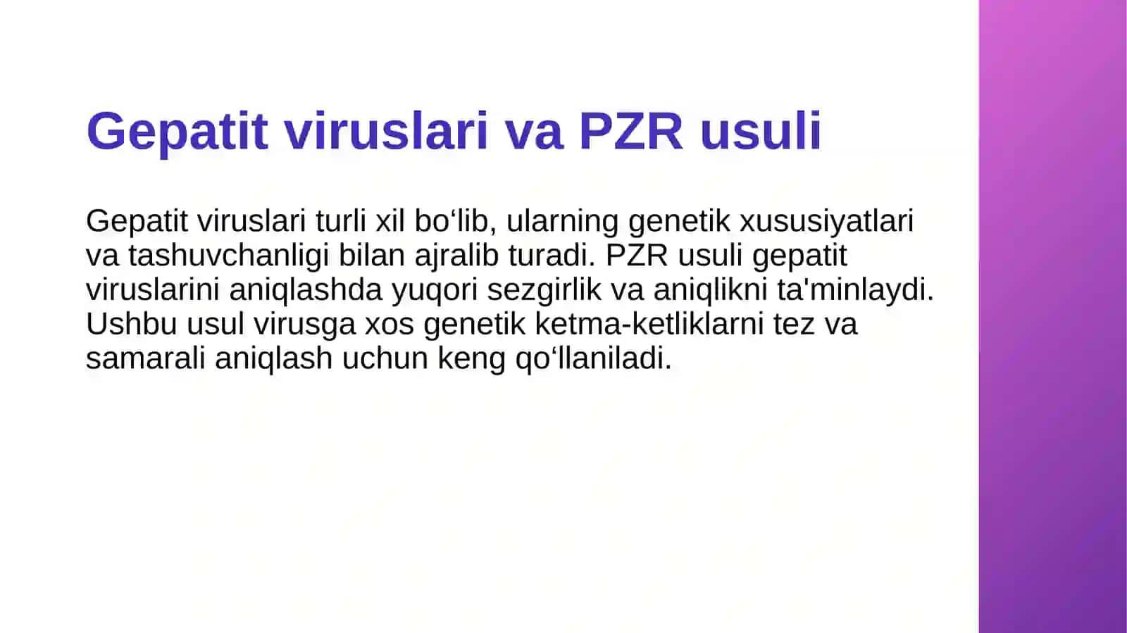 Gepatit viruslarini aniqlashda polimeraza zanjirli reaksiyasini qollash va natiyjasini baholash 4