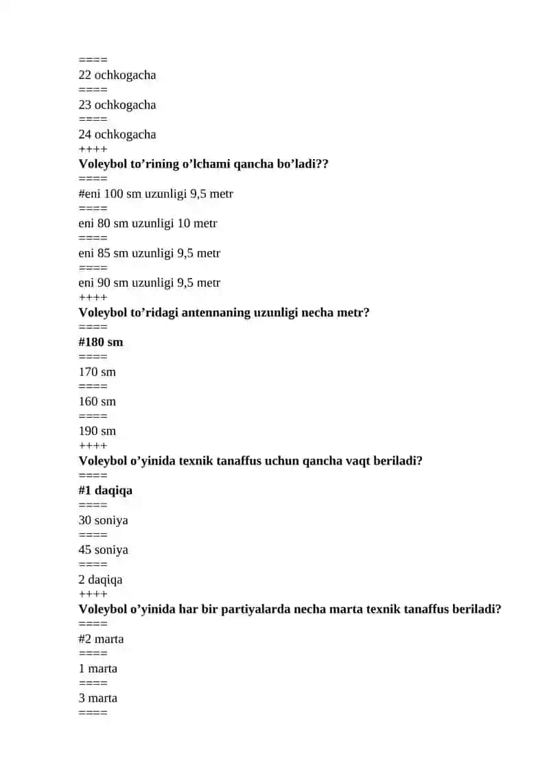 Voleybol bo’yicha qizlarning chempionati qachon o’tkazilgan? 4