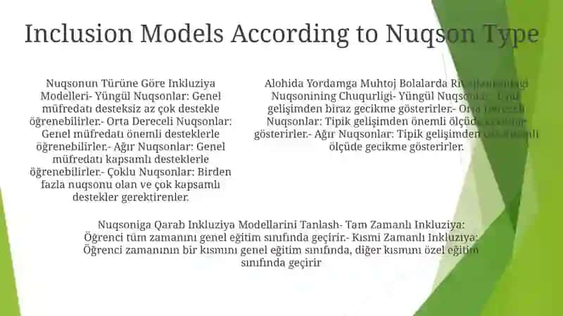Alohida Yordamga Muhtoj Bolalarda Rivojlanishdagi Nuqsonining Chuqurligi Va Nuqsoniga Qarab Inkluziya Modellarini Tanlash 4