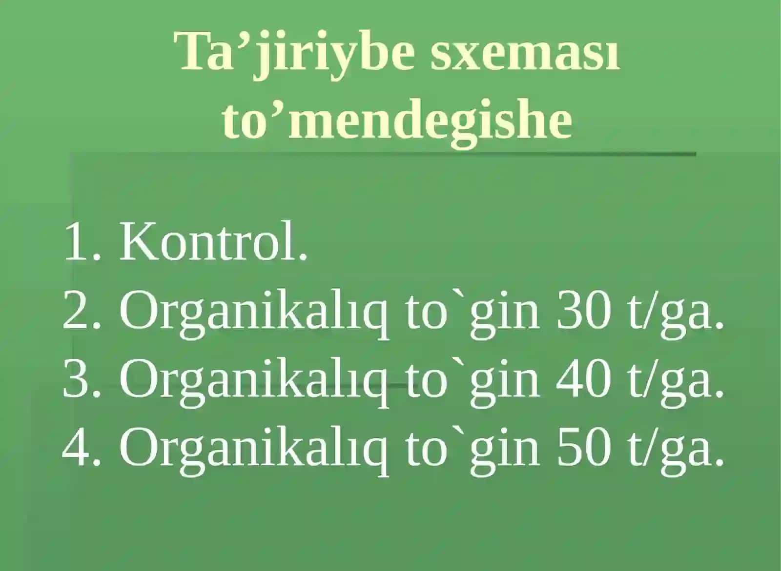 Organikalıq to’gin normalarının’ topıraqtag’ı biogen elementler mug’darına ta’siri 4