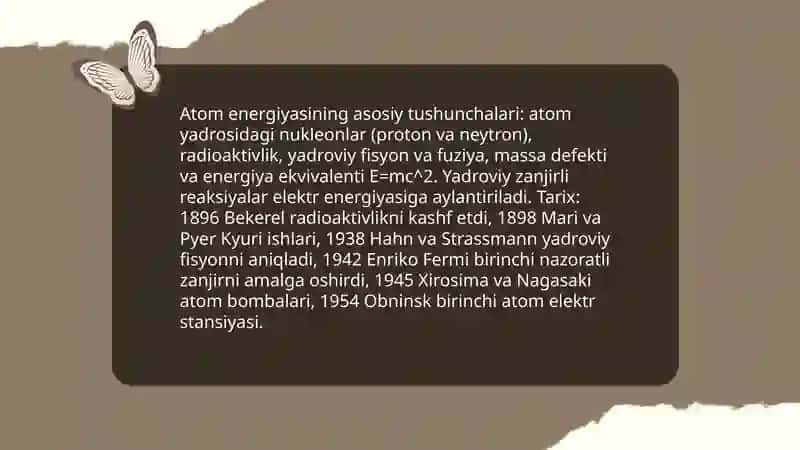 Atom energetikasi uning insoniyatga foydali va zararli oqibatlari 4