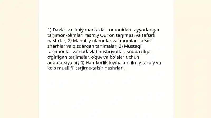 Mustaqillik yillarida Qur'onning o'zbek tiliga tarjima qilinishi va tafsirlari 4