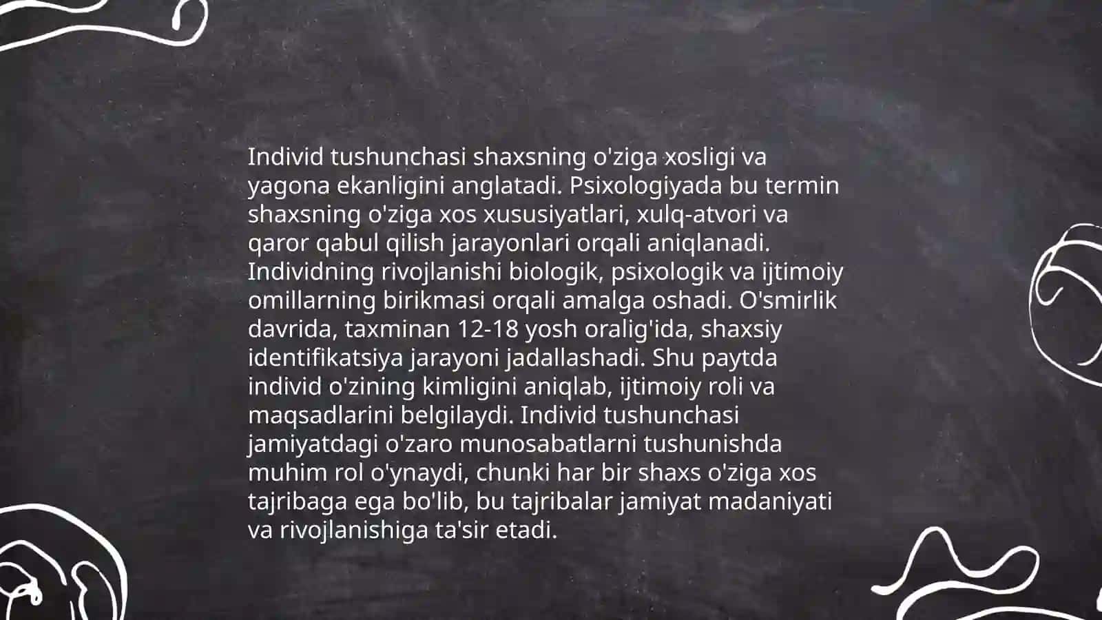 Shaxs va Individ 4