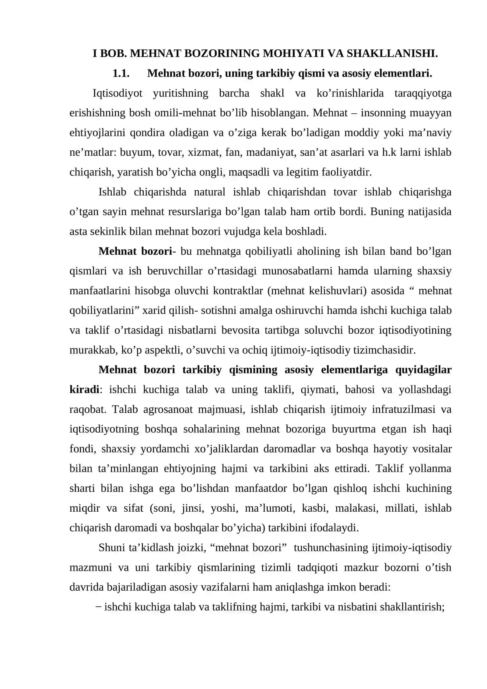 O'ZBEKISTON RESPUBLIKASI MEHNAT BOZORINING SHAKLLANISHI VA ISHSIZLIK O'ZIGA XOS XUSUSIYATLARI 2 4