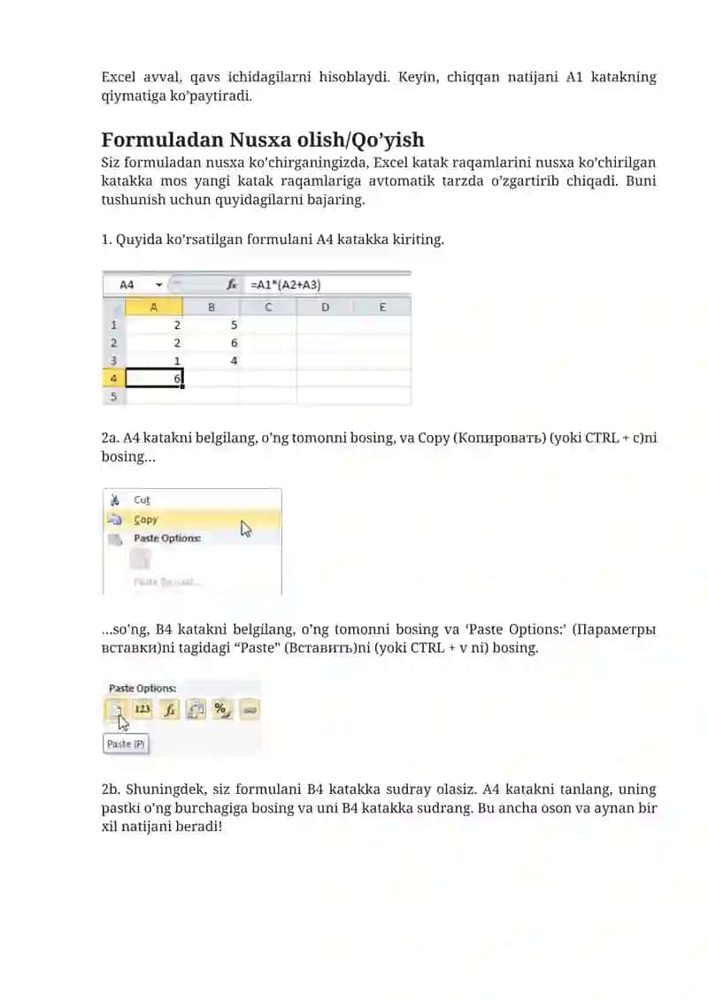 MS Excel elektron jadvalida formula va funksiyalarni qo’llab, hisoblashlarni bajarish 4