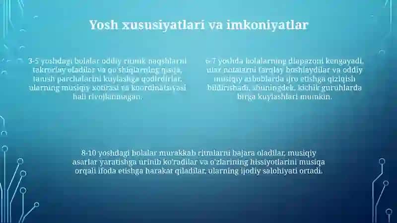 Bolalarni mustaqil musiqiy faoliyati mazmuni va ahamiyati 4