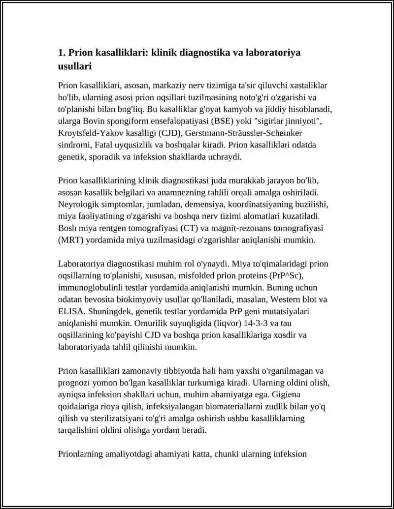 PRIONLARNI AMALIYOTDA AHAMIYATI. BAKTERIYALARNING BIOPLYONKA HOSIL QILISHI. UNING AHAMIYATI 4