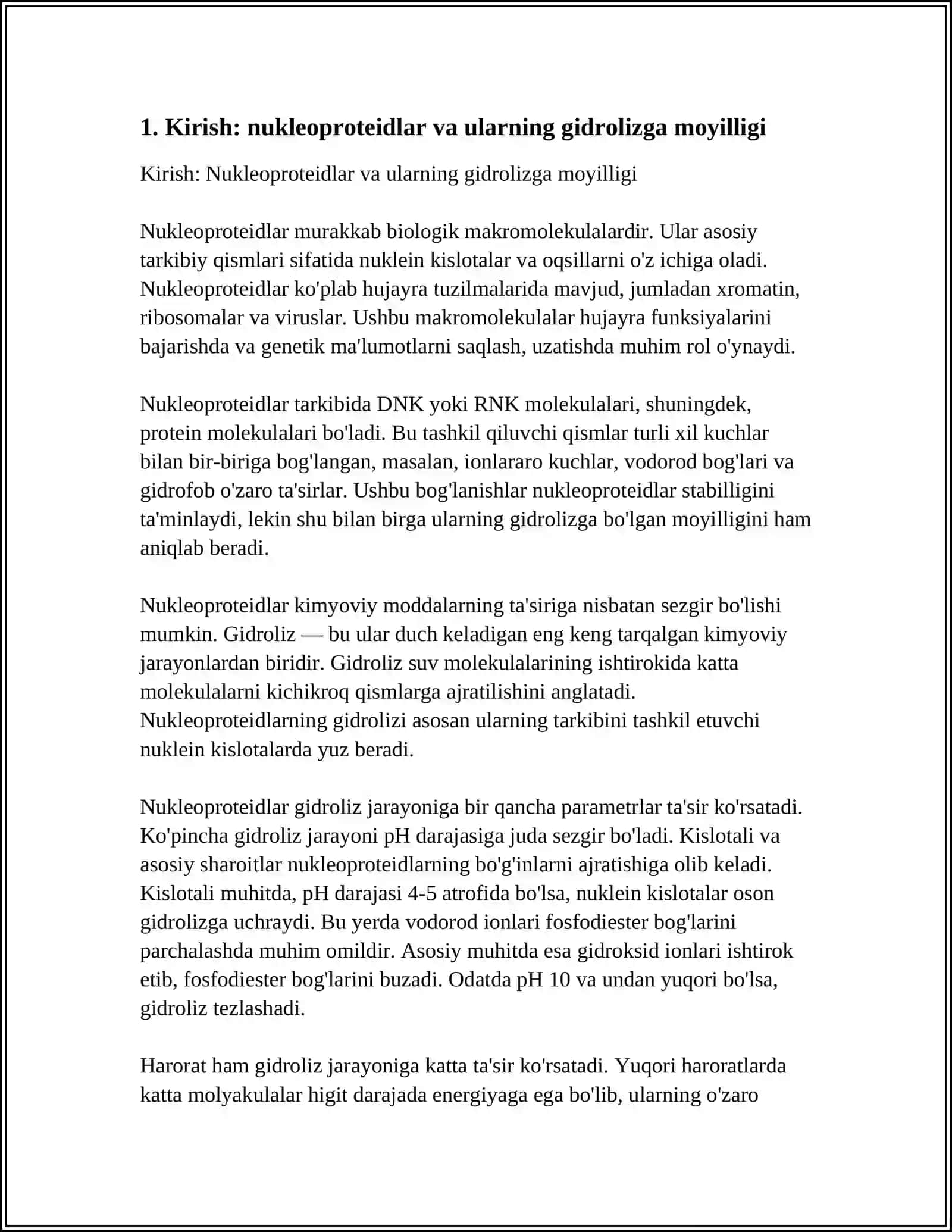 NUKLEOPROTEIDLARNING QANDAY SHAROITDA GIDROLIZ QILINADI VA GIDROLIS MAHSULOTLARINI SXEMASINI TUSHUNTIRISH 4