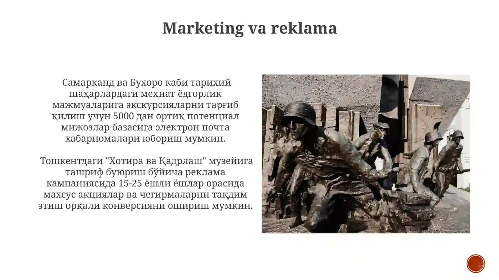 Jangovar va mehnat shuxrat joylariga safarlar tashkil qilish va o'tkazish 4