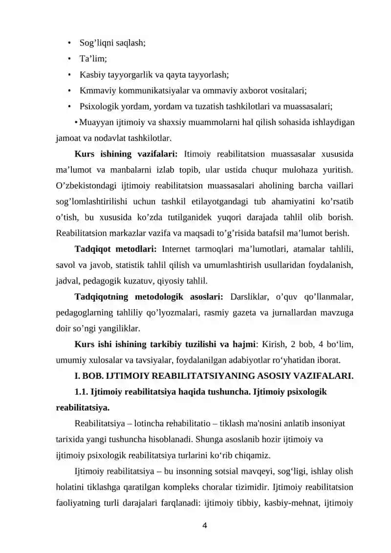 О‘ZBEKISTONDA FAOLIYAT OLIB BORUVCHI IJTIMOIY-REABILITATSION MUASSASALAR 4