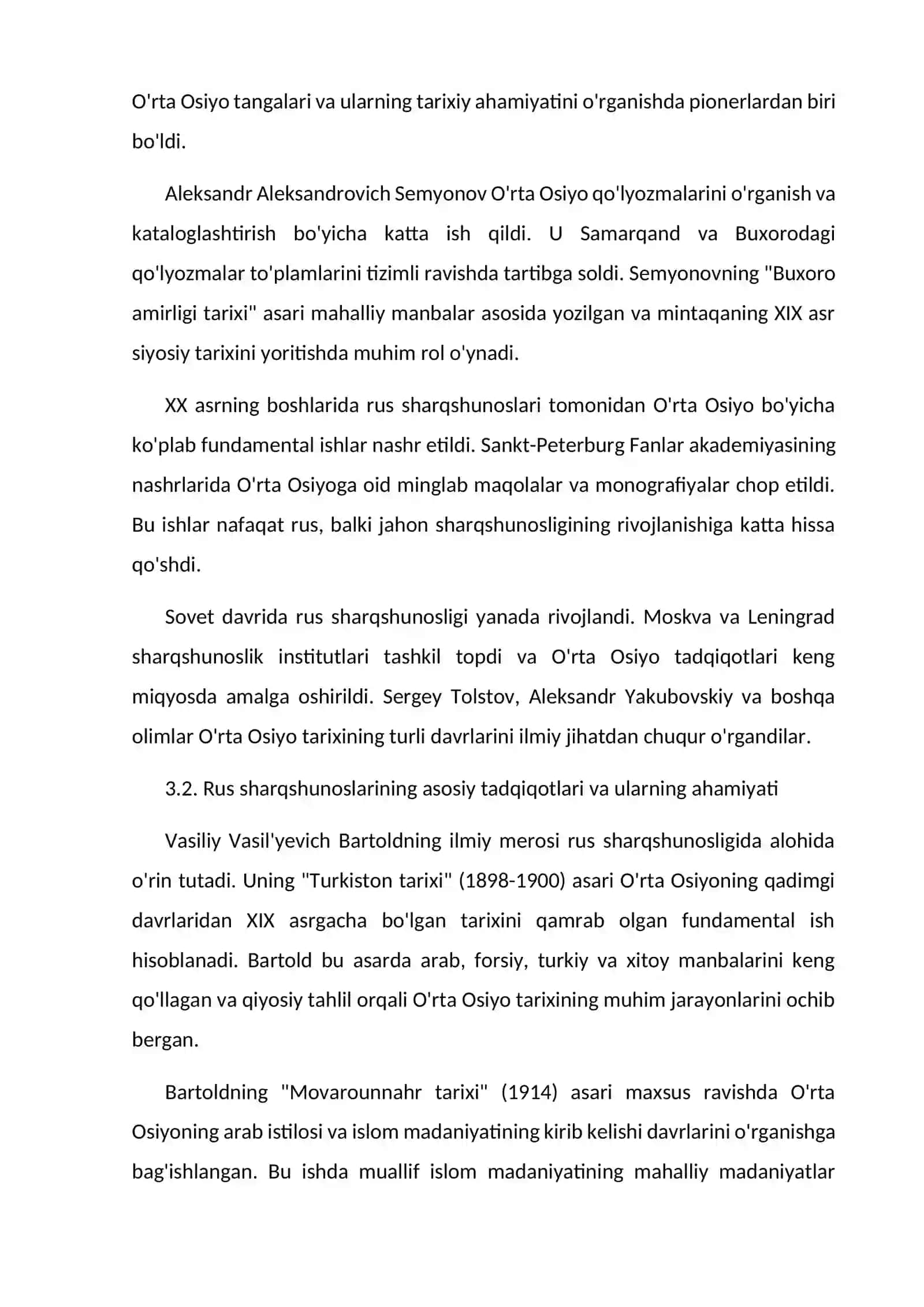 O'RTA OSIYO TARIXIGA OID ROSSIYA SHARQSHUNOSLARI TADQIQOTLARI MANBA SIFATIDA VA YEVROPA TILLARIDAGI YOZMA MANBALAR 4