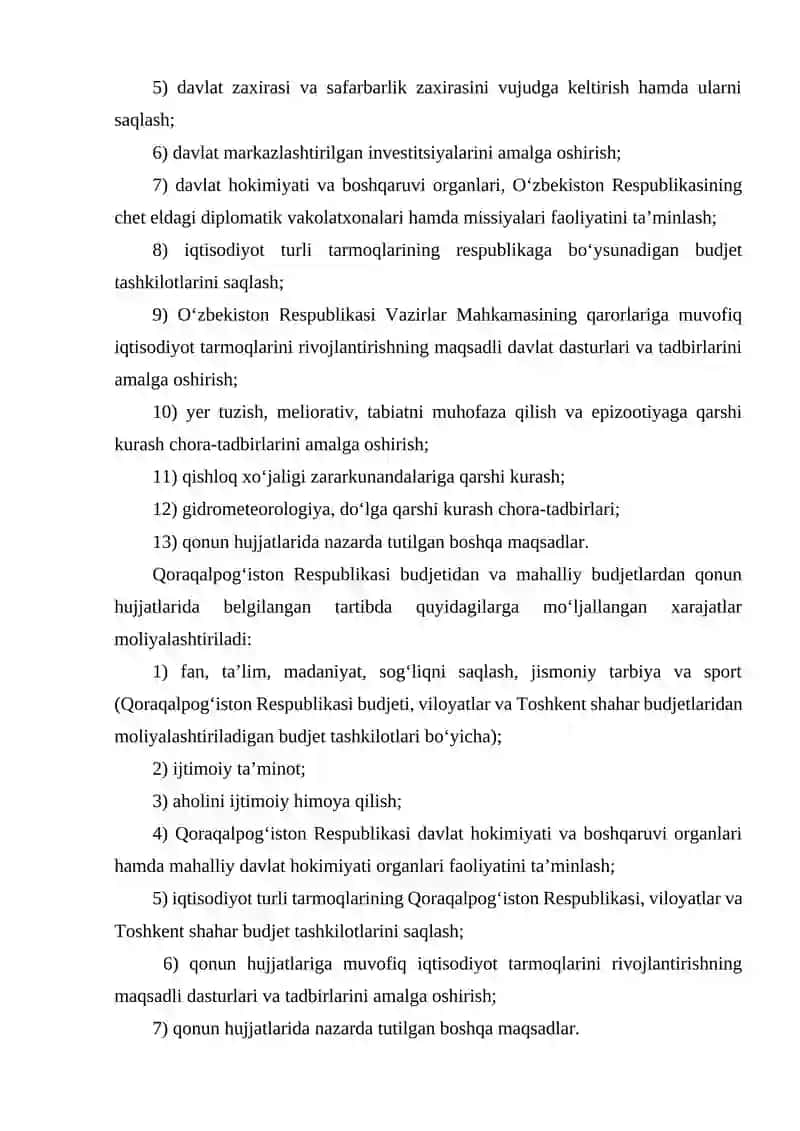 Davlat budjeti va davlat maqsadli jamg'armalari budjetlari xarajatlarini kassa ijrosini tashkil etish tartibi 4