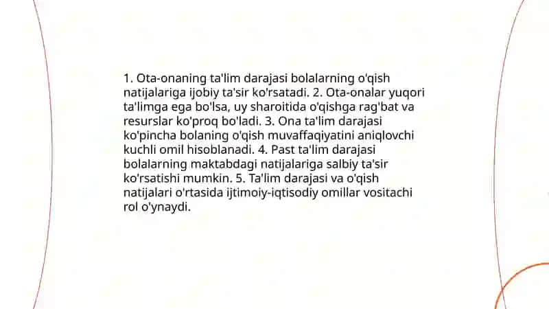 Oilaviy Psixologik Muhitning O'qish Faoliyati 4