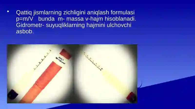 Biologik to’qimalar va qattiq jismlarning zichligini aniqlash 4