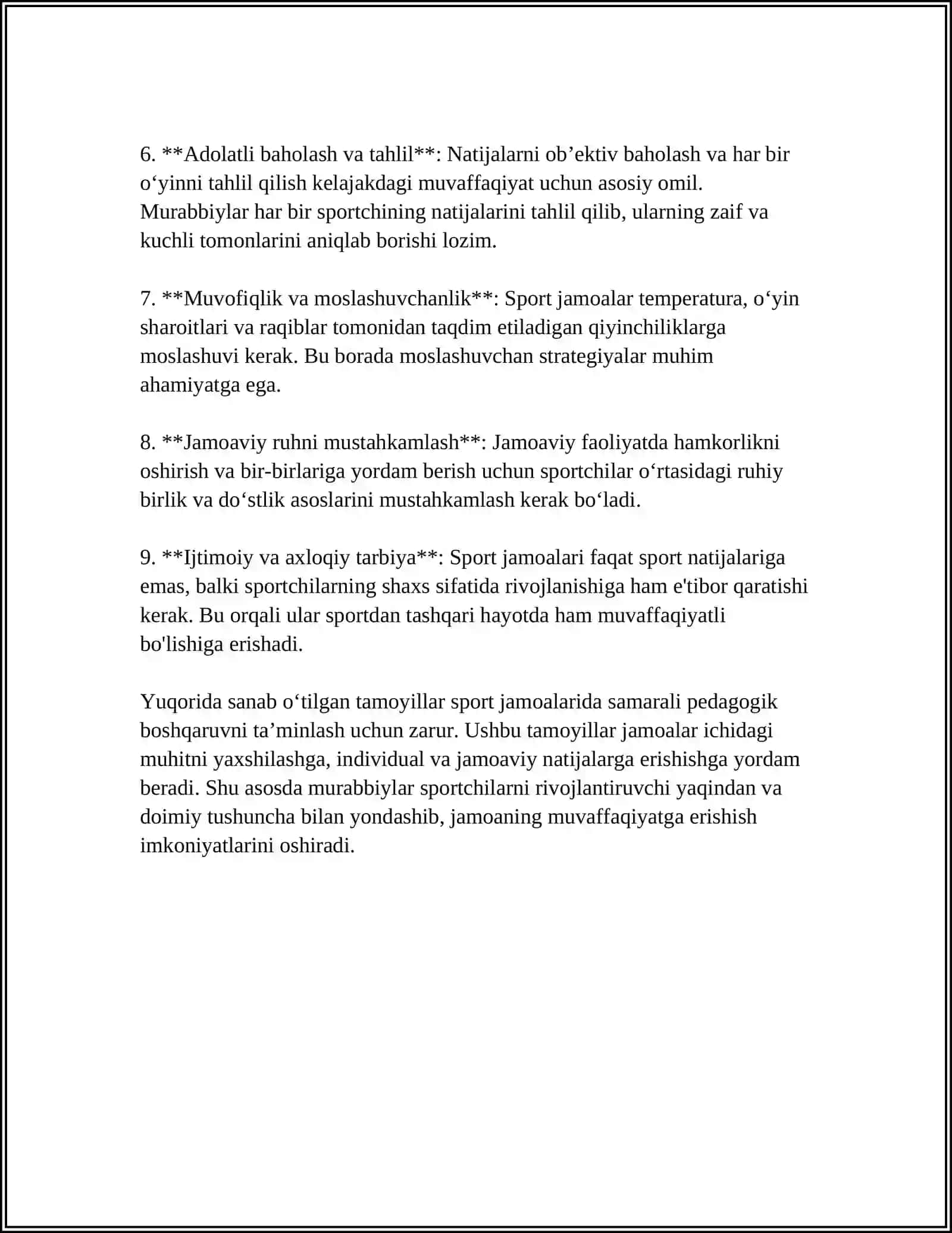 SPORT JAMOASINI PEDAGOGIK BOSHQARISH USLUBLARI. JISMONIY TARBIYANING UMUMIY METODLARI KONSEPSIYASI 4