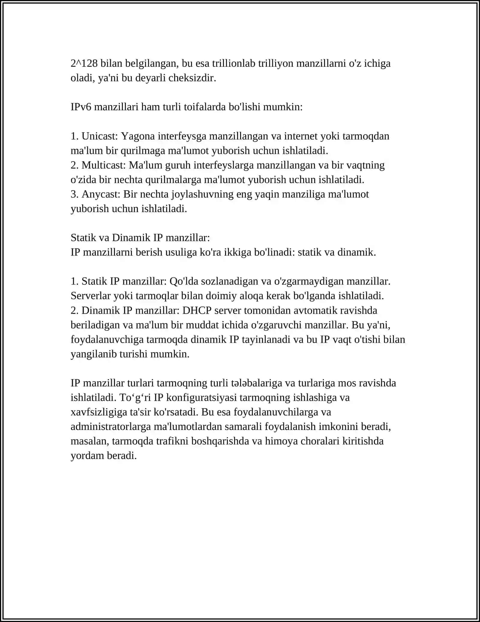 KOMPYUTER TARMOQLARIDA ADRESATSIYA 4