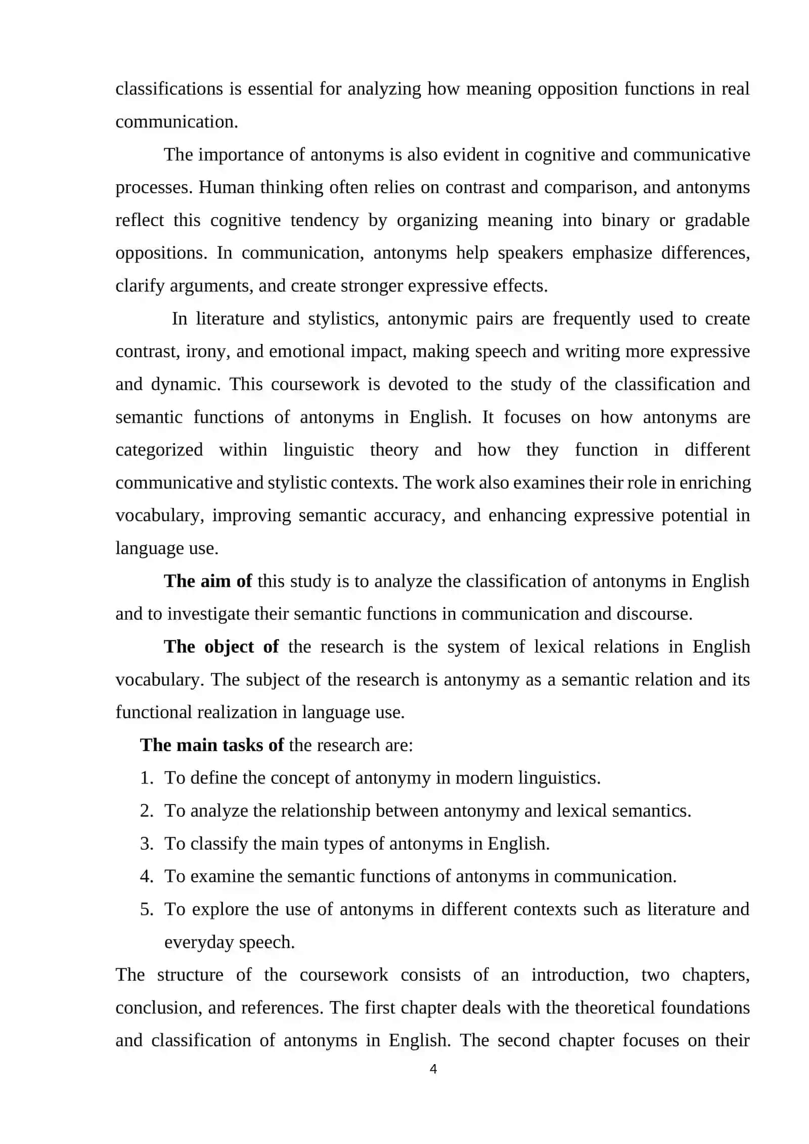 COURSE PAPER on THEORETICAL COURSE OF THE ENGLISH LANGUAGE 4