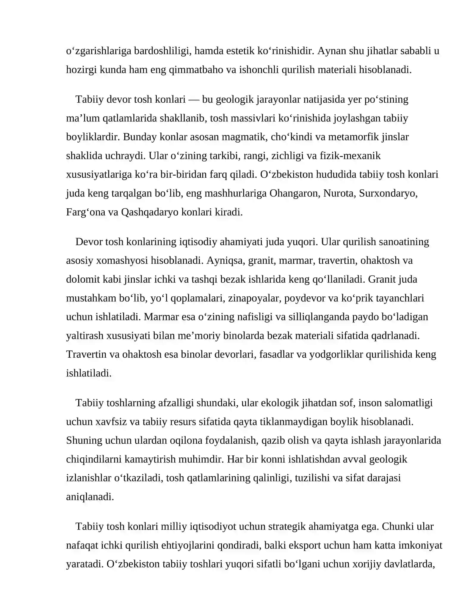 Tabiiy devor tosh konlari va ularning ahamiyati 4