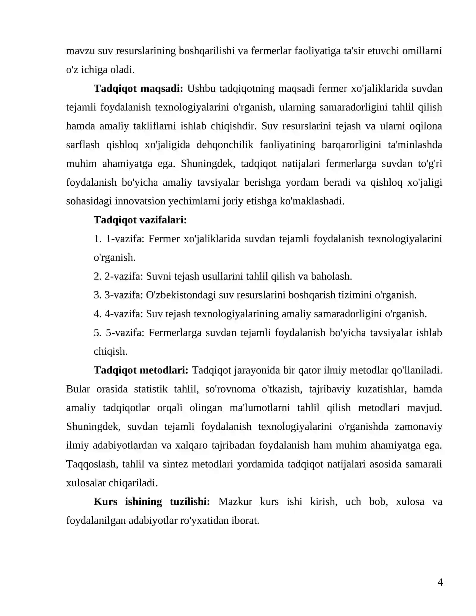 "Fermer xujaliklarida suvdan tejamli foydalanish texnologiyasi" 4