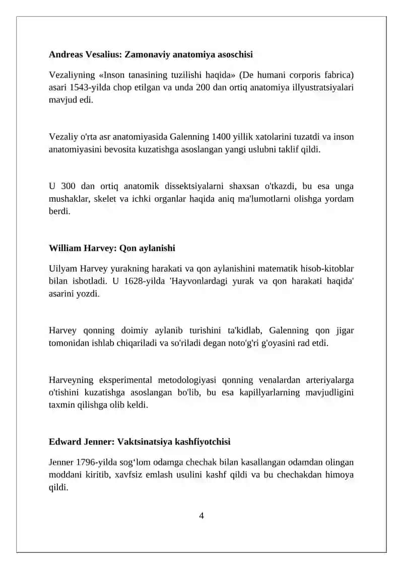 Tibbiyot rivojiga xissa qo'shgan olimlar 4