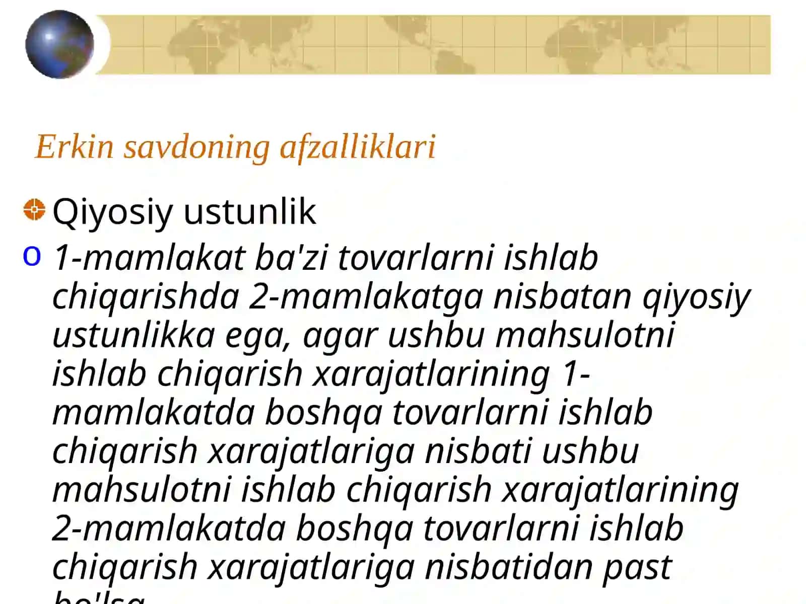 VALYUTA KURSI MEXANIZMLARI VA TO'LOV BALANSI 4