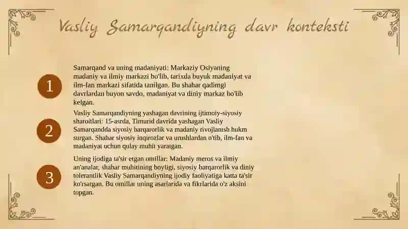Vasliy Samarqandiyning hayoti va ijodi 4