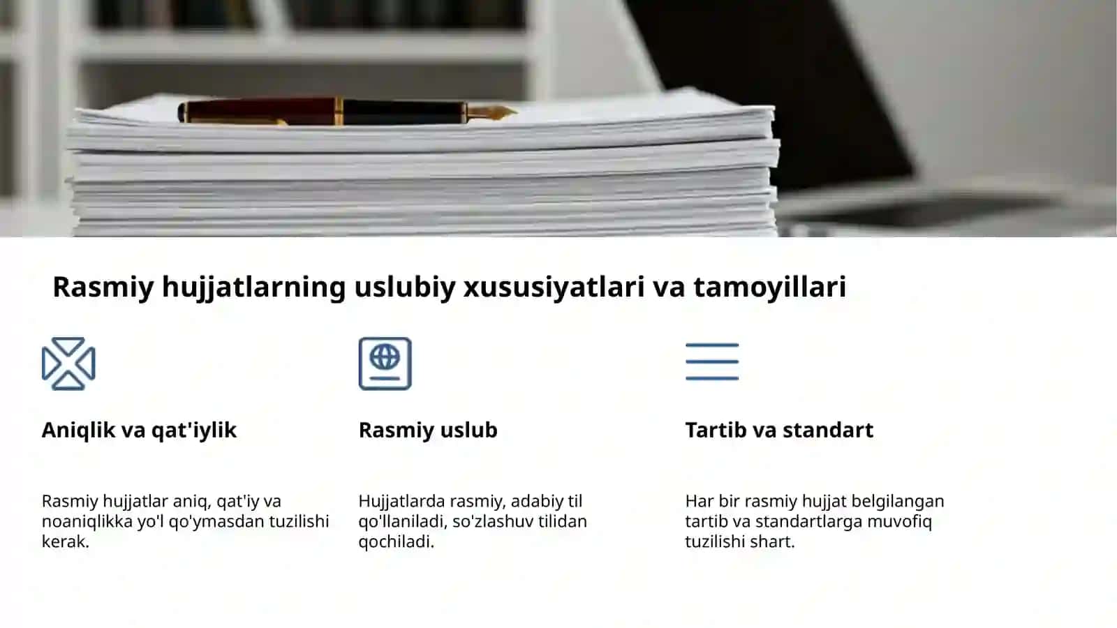 Rasmiy hujjatlarning til xususiyatlari 4
