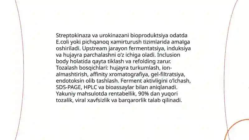 Rekombinant trombolitiklar (rtPA) ishlab chiqarish texnologiyasi 4