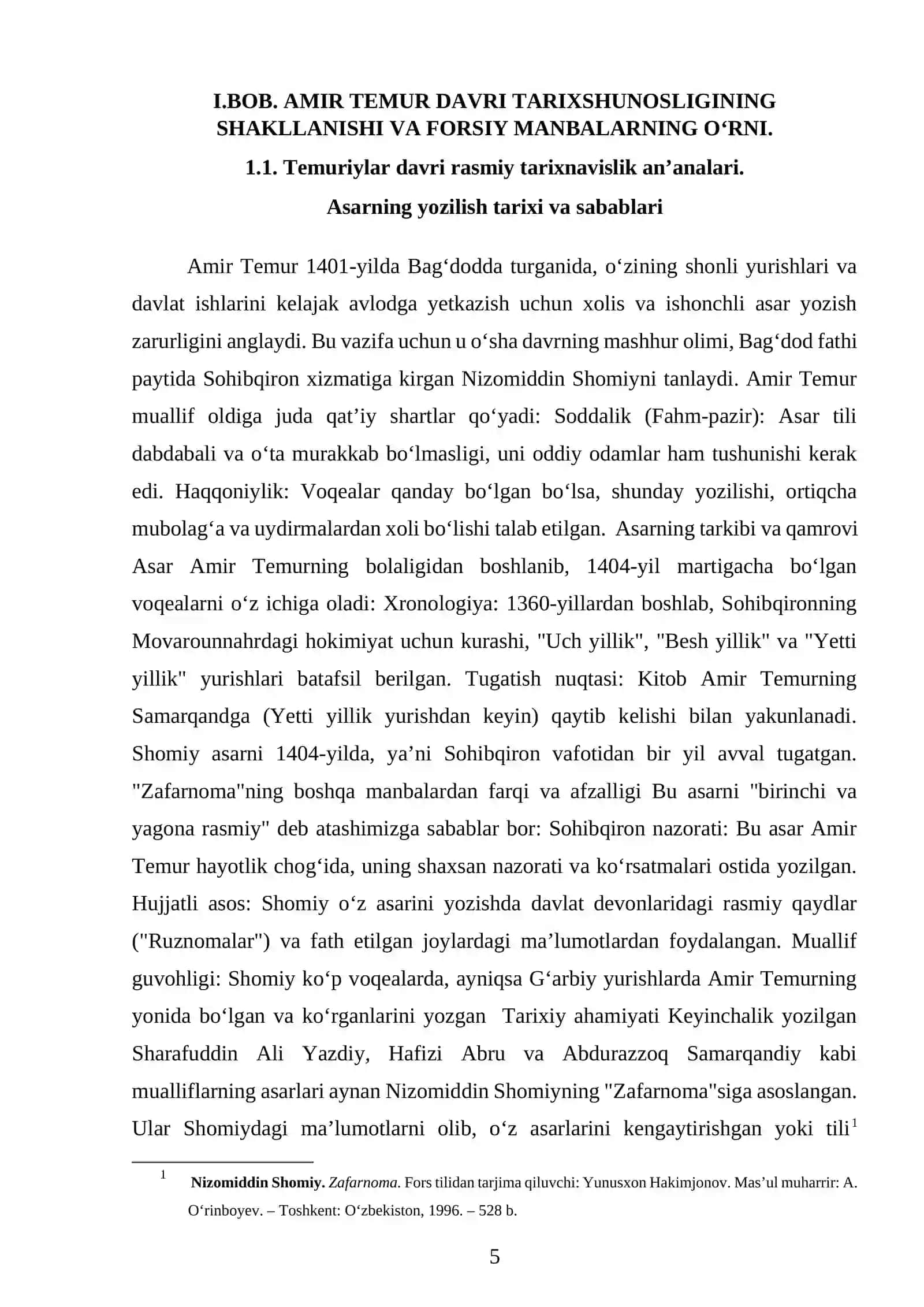 Amir temur saltanati tarixiga oid forsiy tilda yozilgan manbalar 4