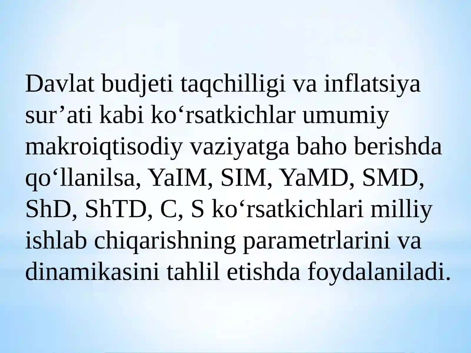 ASOSIY MAKROIQTISODIY KO‘RSATKICHLAR VA ULARNI HISOBLASH 4