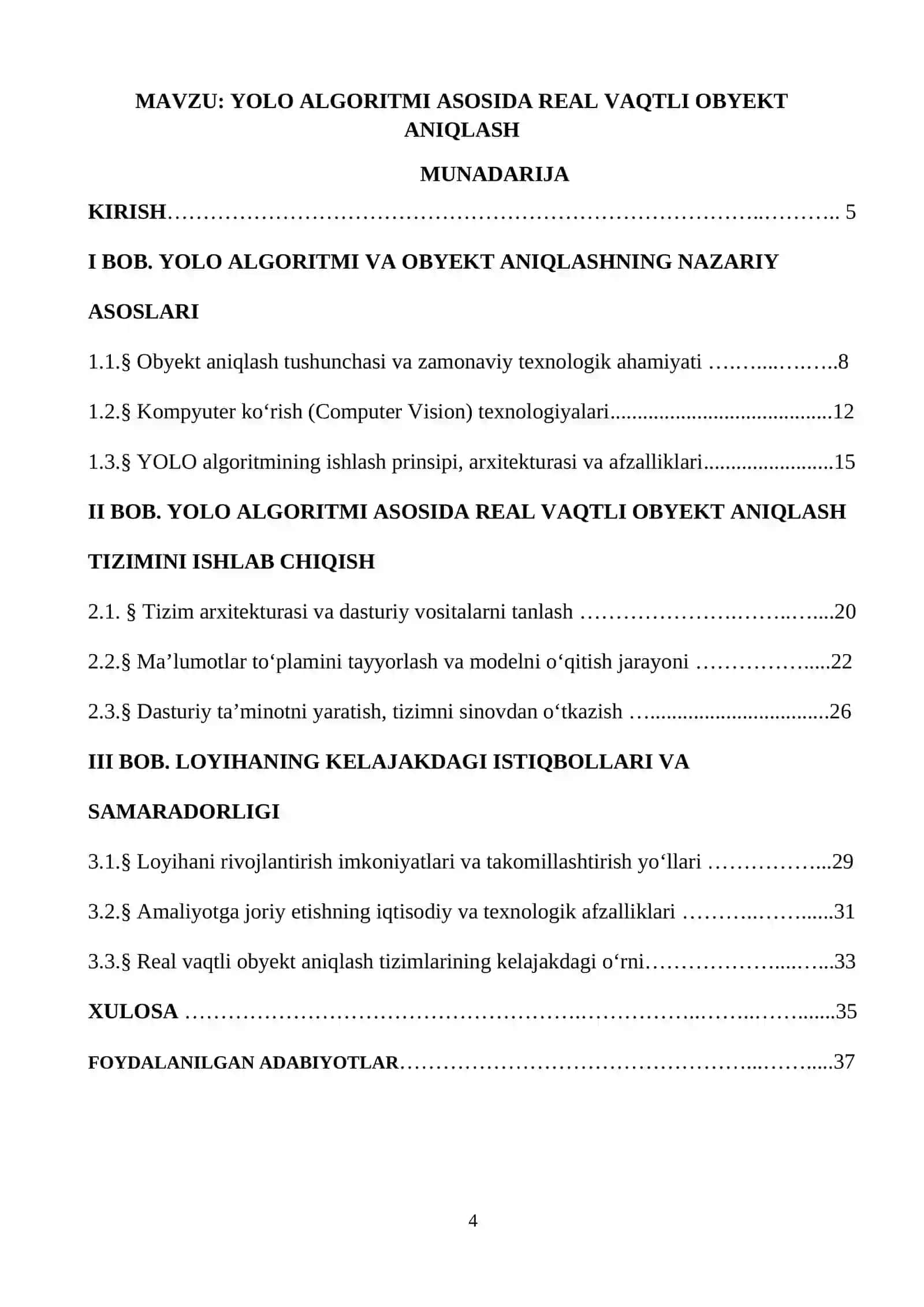 YOLO ALGORITMI ASOSIDA REAL VAQTLI OBYEKT ANIQLASH 4