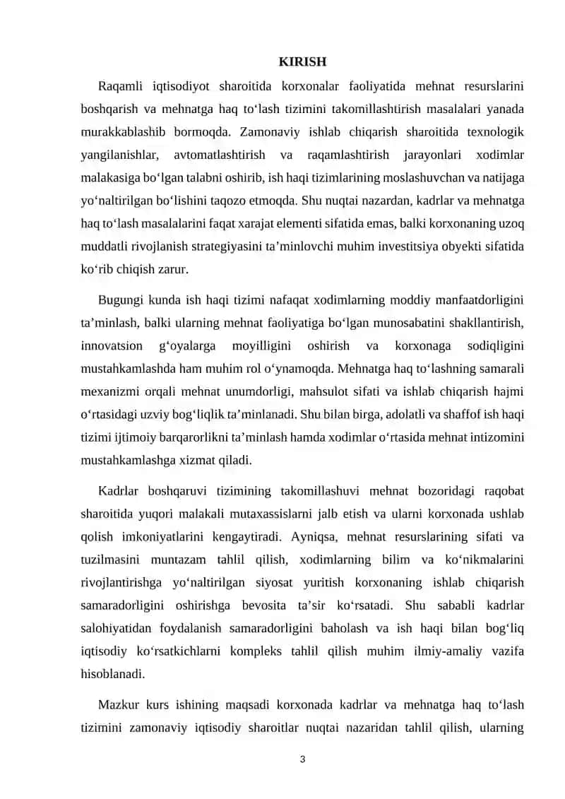 Korxonada kadrlar va mehnatga haq tо‘lashning mohiyati 4