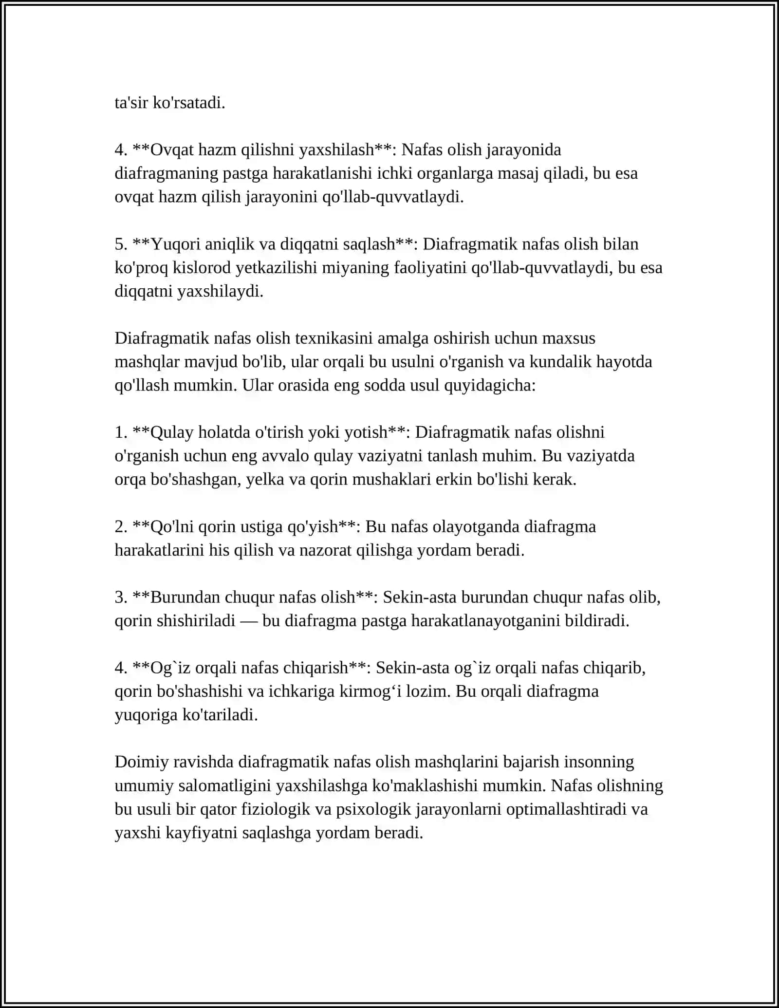 UZOQ MASOFAGA YUGIRISHDA SAMARALI NAFAS OLISH USULARI 4
