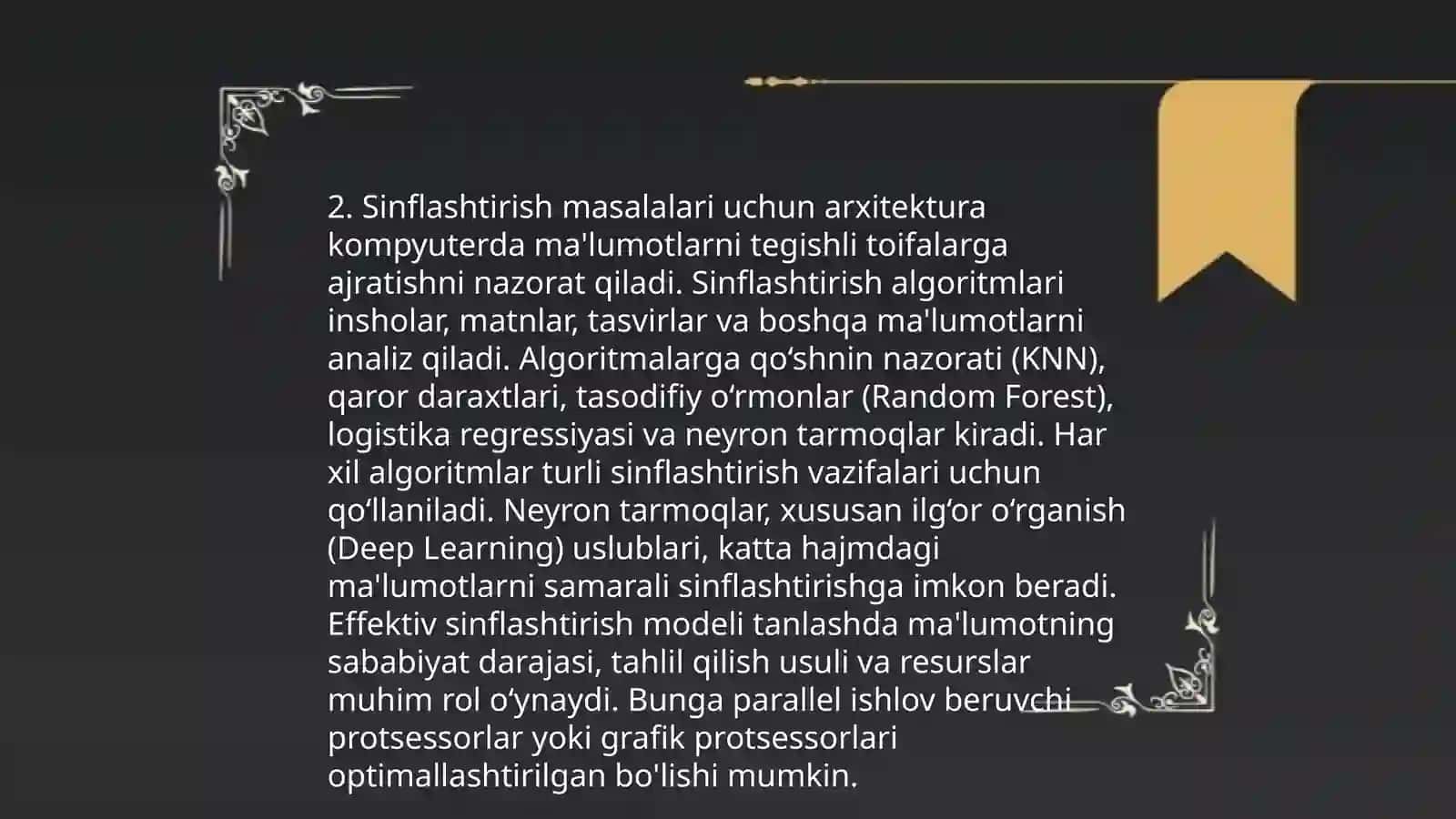 Sun'iy neyron tarmoqlar yordamida siniflashtirish masalalarini yechish 4