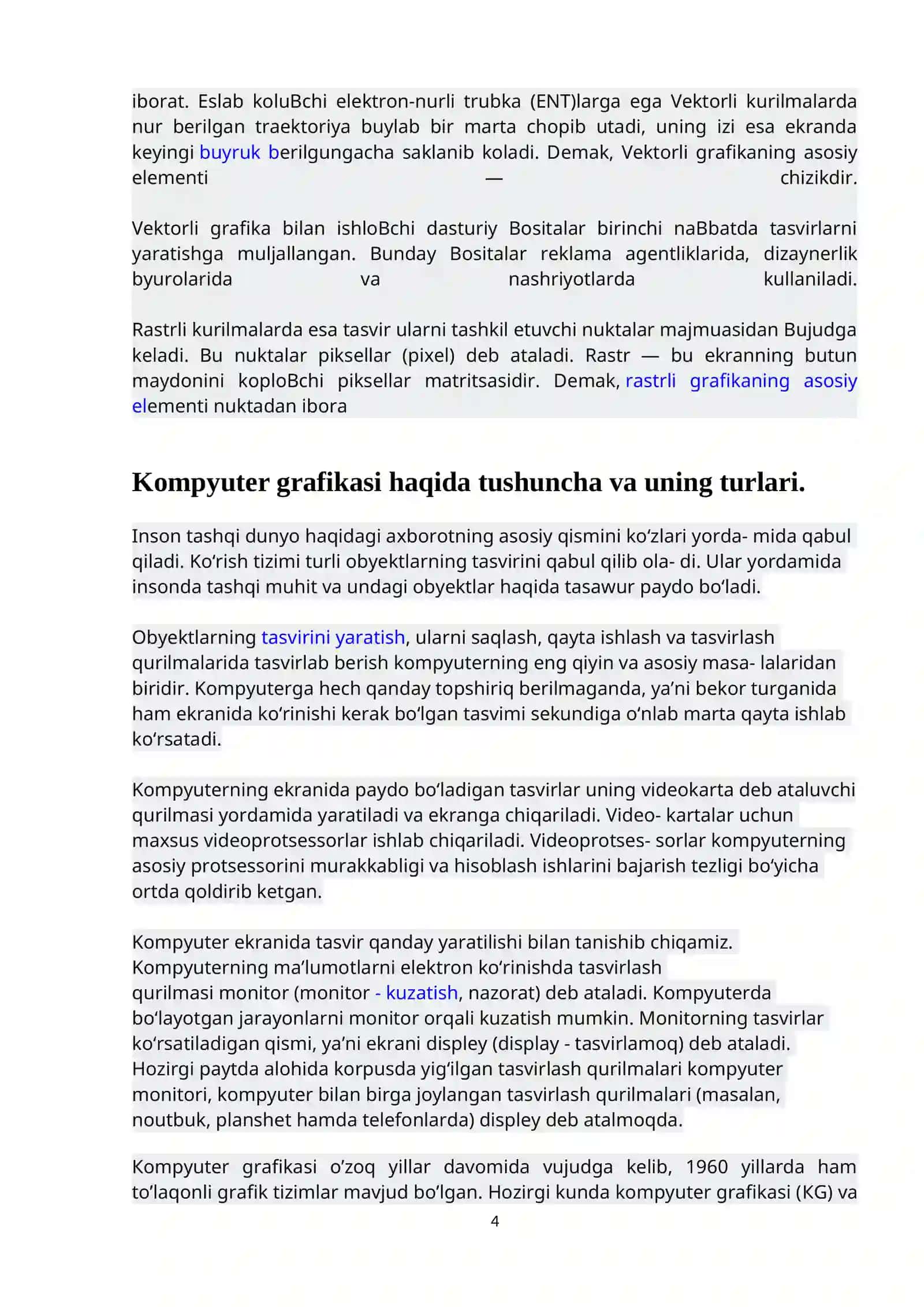 Kompyuter grafikasi haqida ma’lumot 4