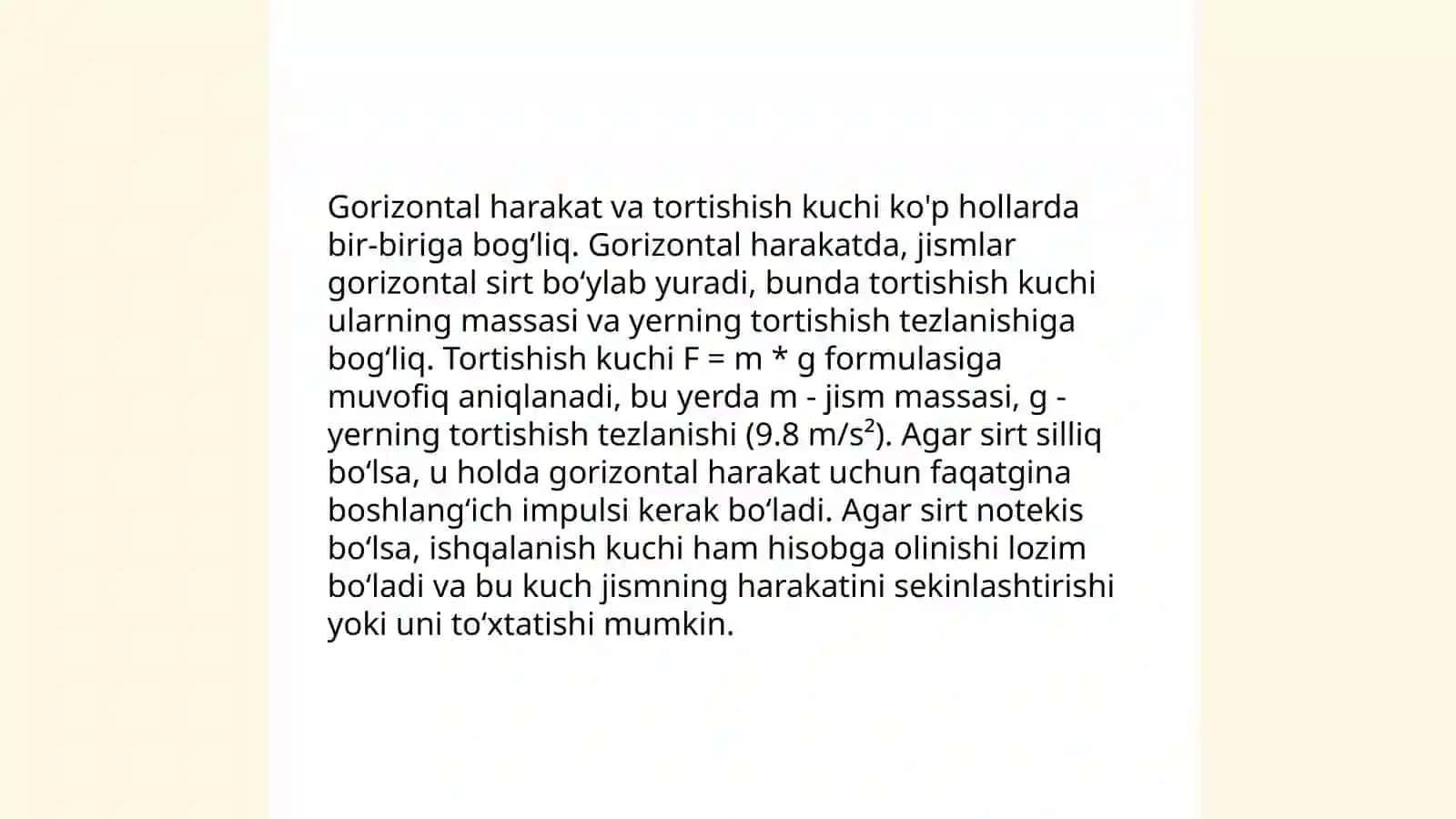 Gorizontal otilgan jism harakati 4