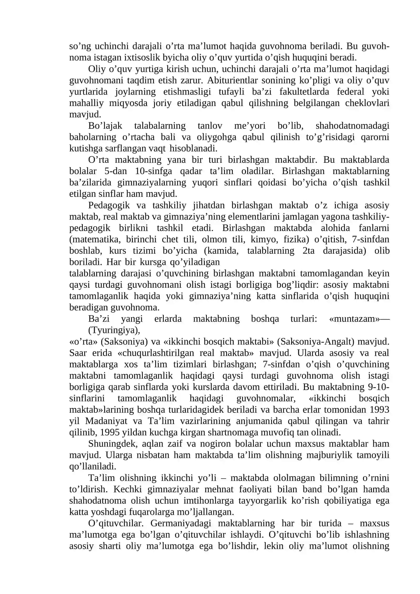 Yevropa mamlakatlarida ta’lim-tarbiya masalalarining olib borilishi va qiyosiy tahlili 4