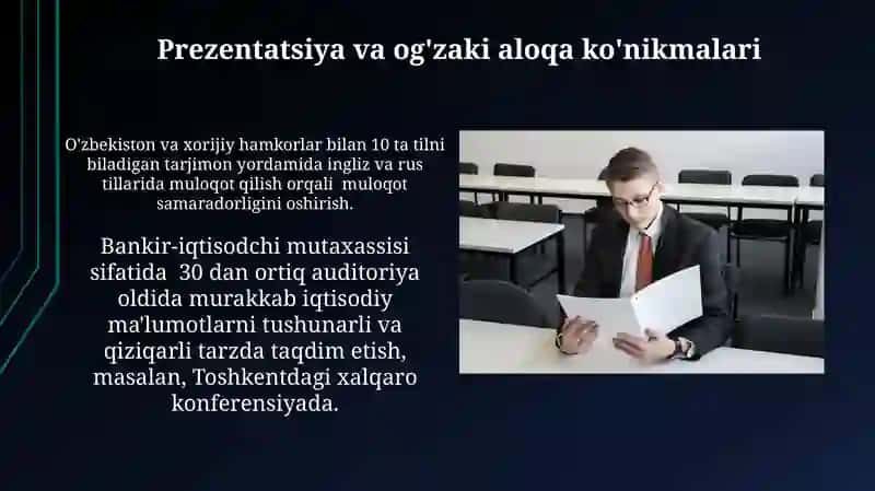 Bankir-Iqtisodchi mutaxassisning kasbiy koʻnikmalari 4