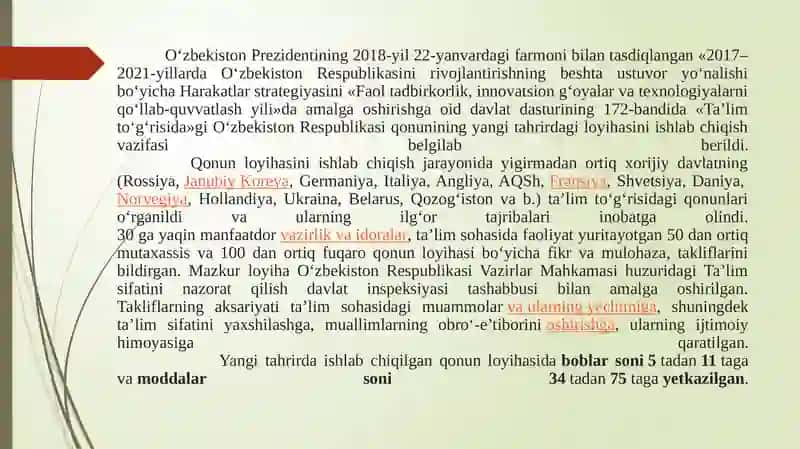 O'zbekiston Respublikasi ta'lim tizimining rivojlantirishning konseptual asoslari 4
