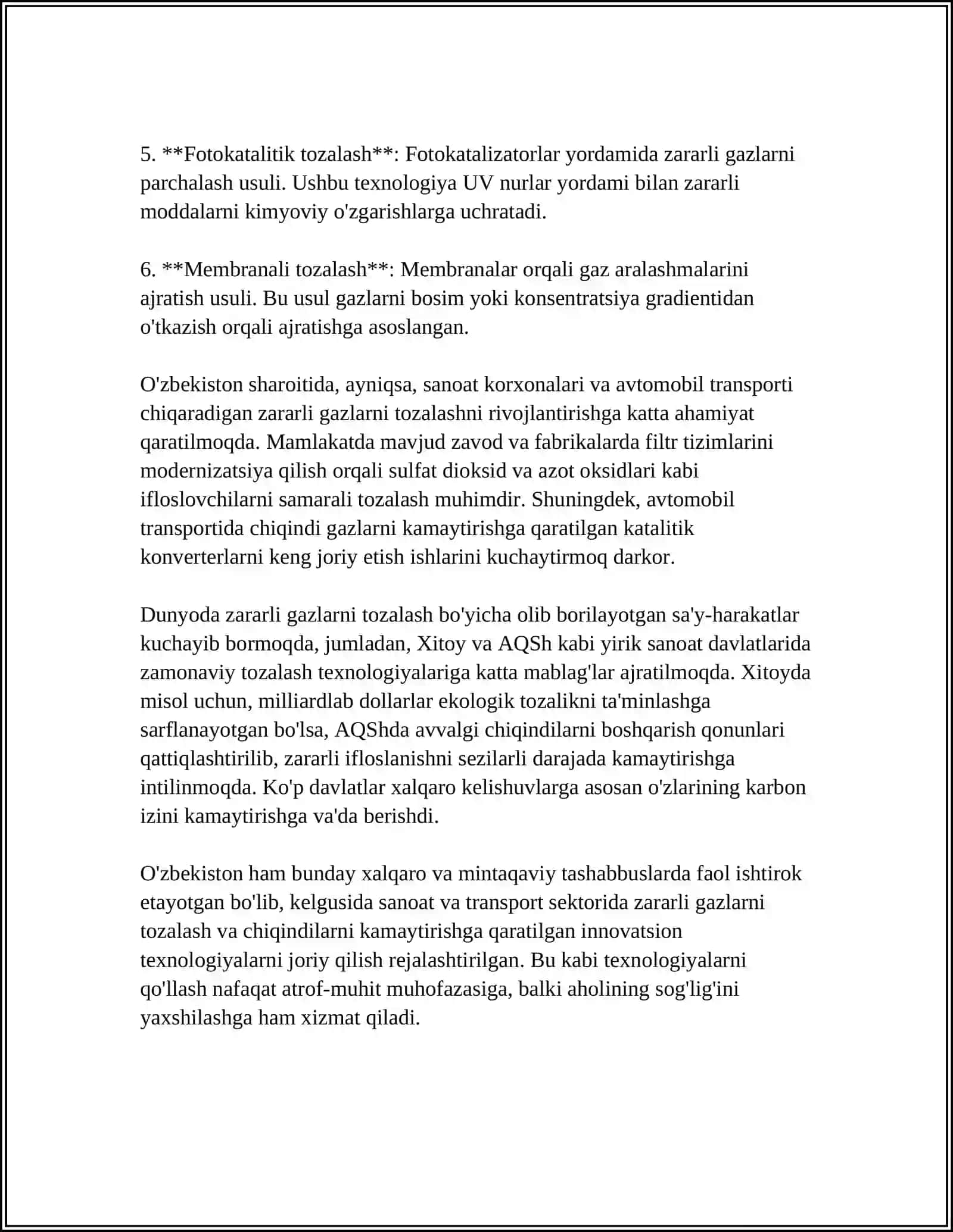 XAVONI ZARARLI GAZLARDAN TUTLI XIL CHANG ZARRALARIDAN TOZALASH USULLARI 4