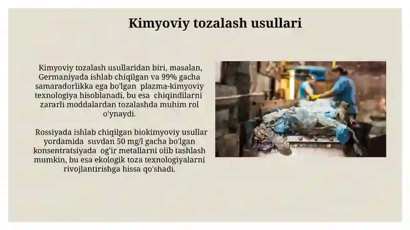 Tolali chiqindilarni tozalash va qayta ishlash tehnalogiyasi 4