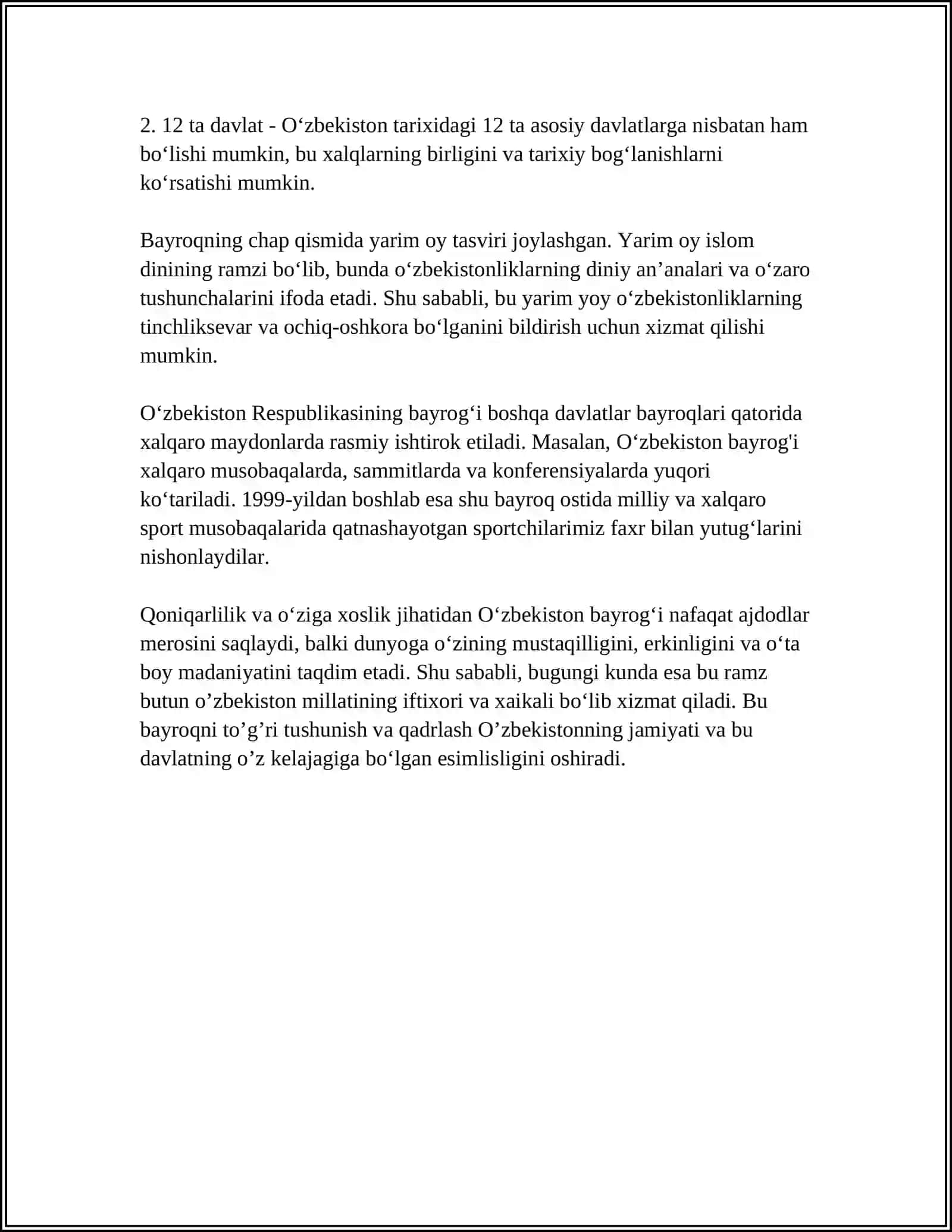O'ZBEKISTON RESPUBLIKASI DAVLAT RAMZLARI 4