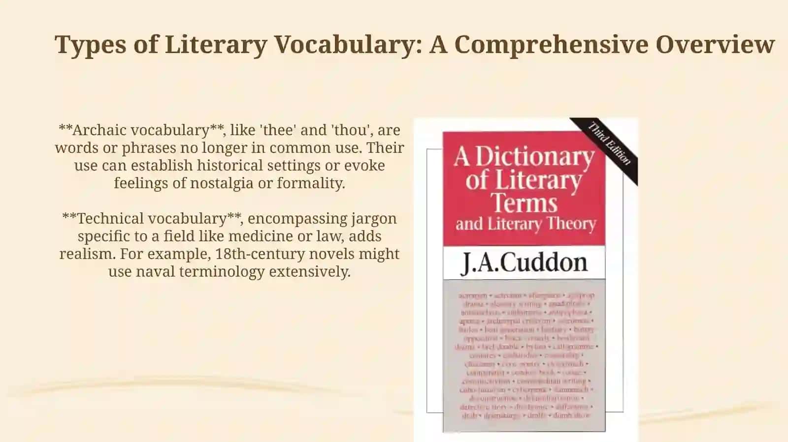 Special literary vocabulary 4