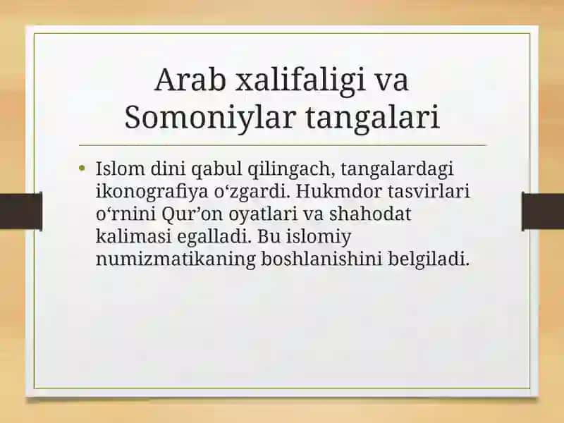 Arab xalifaligi va Somoniylar tangalari 4
