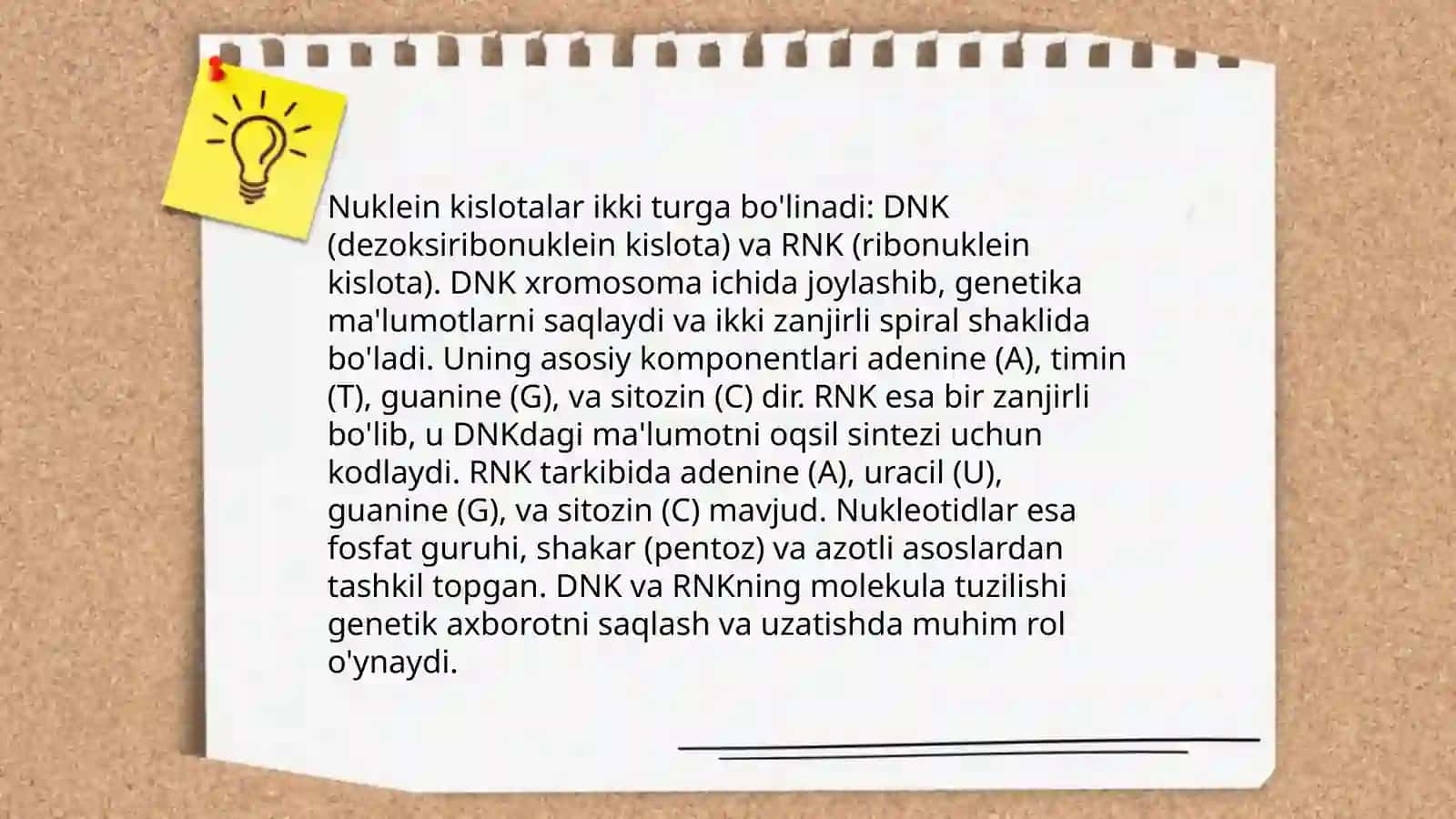 Tiriklikning Molekulyar Asoslari va Nuklein Kislotalari 4