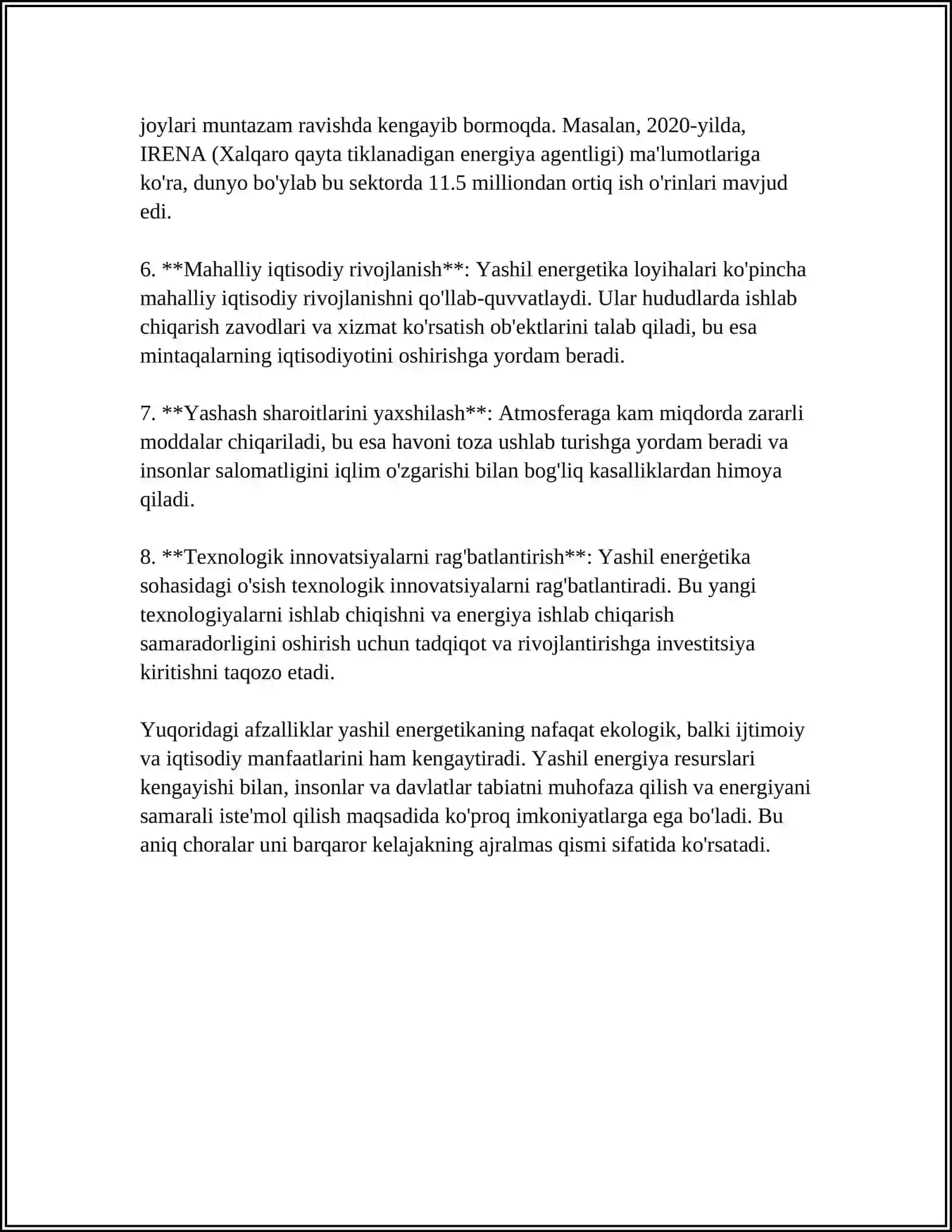 Yashil Energetika Barqaror Iqtisodiy Rivojlanish Omili Sifatida 4