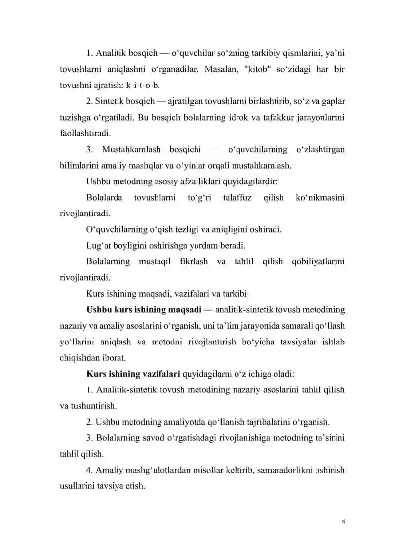 Savod oʻrgatishdagi analitik-sintetik tovush metodi va uning xususiyatlari 4