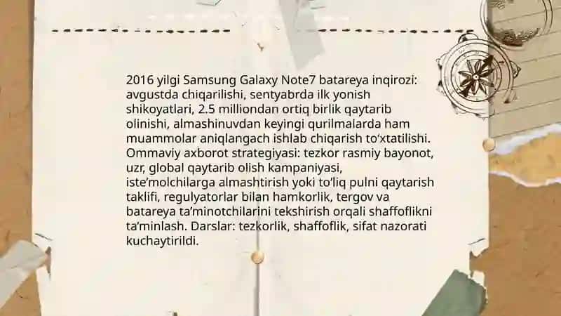 Inqirozli vaziyatlarda ommaviy aloqalar ( Samsung kompaniyasi misolida) 4