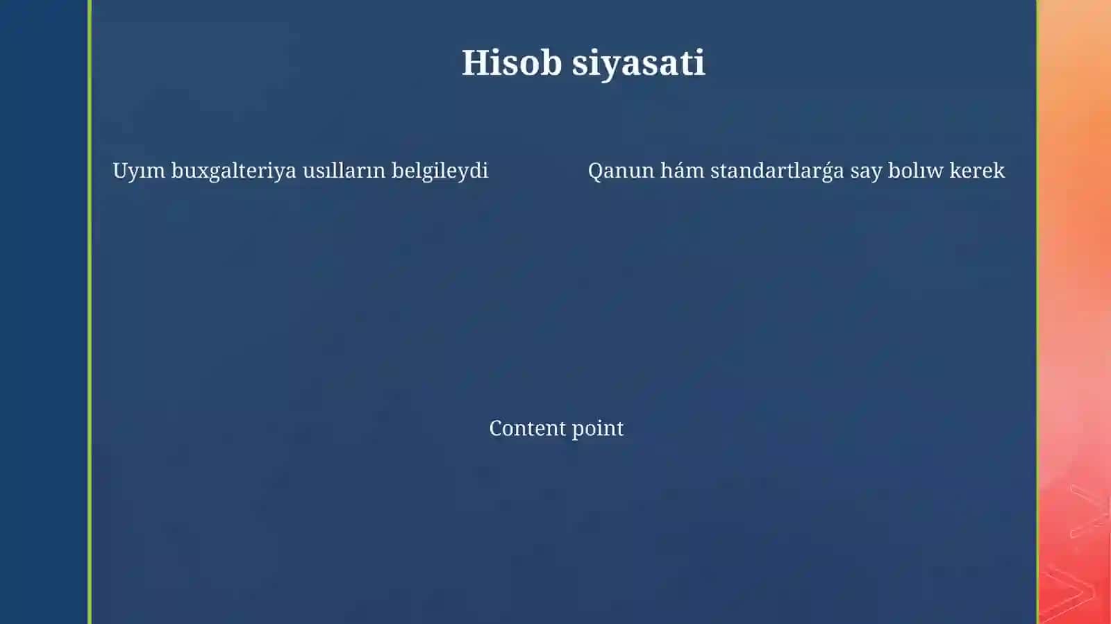 Hisob siyosati va moliyaviy hisobotlar 4