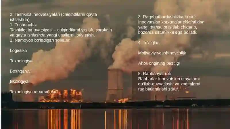 O‘ZBEKISTONDA CHIQINDILARNI QAYTA ISHLASH MUAMMOSINI INNOVATSION YECHIMLAR ORQALI HAL ETISH 4